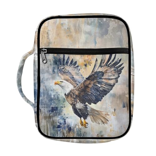 Coldinair Eagle Bible Cover Case for Men Women,Bible Bags Book Covers Kids Scripture Carrying Case with Handle and Pocket,Bible Book Carrying Case Tote Handbag - color: Eagle