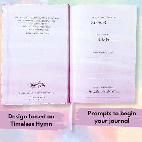 Elly & Grace Prayer Journal for Women, Prayer Journal & Bible Journal, Bible Study Journal, or Daily Prayer Journal - 8.5" x 5.5" - 150 Page Lined Journal (it is well) - color: It is Well