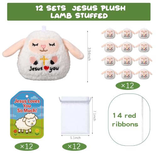 Silipull 12 Pcs Jesus Plush Lamb Stuffed Religion Stuffed Animals Gifts - style: Jesus Plush Lamb