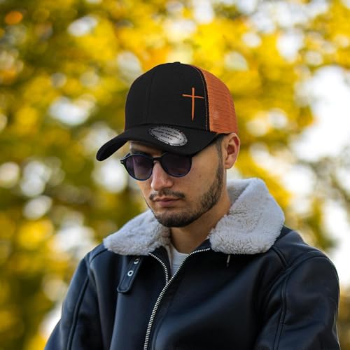 Christian Hats for Men Women,Jesus Cross Hat Christian Religious Gifts for Birthday/Christmas - color: 72.orange-01