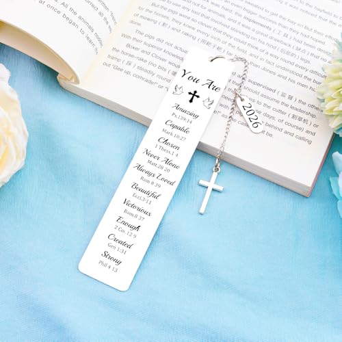 2026 Christian Bookmark for Bible Verse Inspirational Faith Metal Bookmark