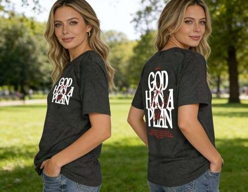 Christian Shirts for Women Religious Sayings Tshirt Jesus Gift Inspirational Graphic Tee Short Sleeve Top - color: Grey1, size: Large