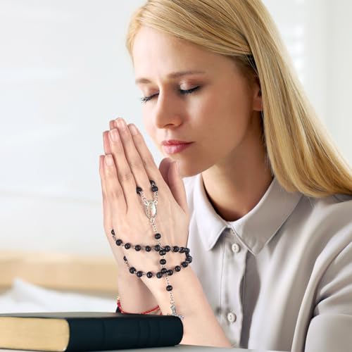 Jadive Scented Lady of Guadalupe Rosary Beads Bulk - color: Black, Silver