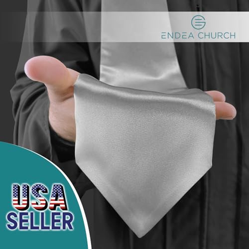 Premium Choir Traditional Stole - Solid Color - Satin - Unisex - color: Silver