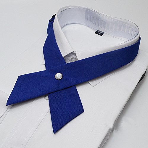 Tie for Men Women Adjustable Criss-Cross Bowtie School Uniform Pre Tied Bows for Girls Neck Tie Accessories bowtie03 - color: Royal Blue