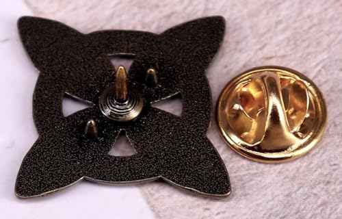 Celtic Knot Symbol Medieval Interlocking Pattern Star Welsh Gaelic Cornish Insular Art Christian Design 1.2" Enamel Pin Badge