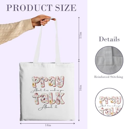 Chicimln Christian Goose Tote Bag, off to Praise the Lord Bible Verse Canvas Tote Bags - color: White 03