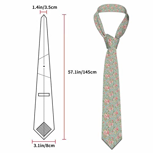 Men's Ties Novelty Tie Necktie for Men Teen Boys Multicolor Tie Party Holiday Thanksgiving Christmas - color: Pink Flowers