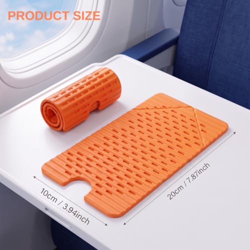 Airplane Phone Holder, Silicone Foldable Phone Stand for Desk and Travel - color: Orange
