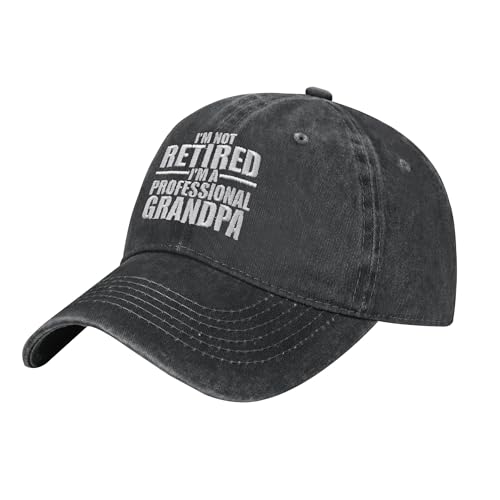 Baseball Cap for Men Women, Funny Adjustable Cotton Embroidered Dad Hat - color: I'm Not Retired I'm a Professional Grandpa
