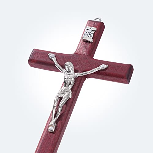 SHAOQINLIN 12 Pieces Crucifix Wall Cross, 4.7 Inch Wooden Wall Hanging Cross Wall Decor Home Decor - size: 12 PCS