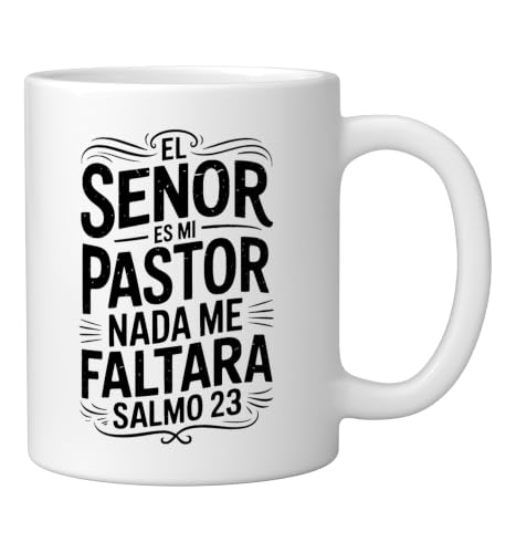Spanish Christian With a Bible Verse Quote El Senor Es Mi Ceramic Mug, White, 11oz - color: White, size: 11 Ounces