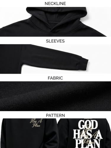 Eatbook Christian Hoodies for Men Faith Over Fear Cross Graphic Hoodie - color: Black1, size: XX-Large