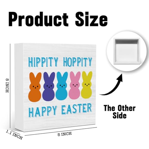 Funny Easter Peeps Decorations for Home Easter Sign Bunny Decorations for Office Home Farmhouse Kitchen Bedroom Coffee Bar Desk Table Decor 5 X 5 Inches - color: Easter3
