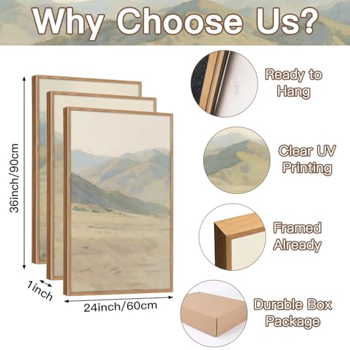 CHDITB 3Pcs Jesus with Lamb Landscape Framed Canvas Wall Art 24x36 Inch - color: Jesus Leaves The 99 Parable of The Lost Sheep, size: 24"L x 36"W