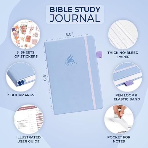 Clever Fox Bible Study Journal, Guide, Supplies for Women A5 Periwinkle - color: Periwinkle, size: A5 (5.8'' x 8.3'')