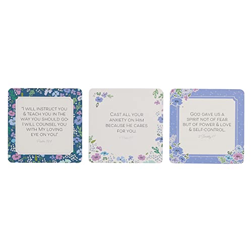 Christian Art Gifts Scripture Devotional Cards – 101 Bible Verses For Teachers – Daily Encouraging Devotion Prayer Card for Teachers 51 Double Sided Cards in Sturdy Storage Gift Tin, Floral Purple