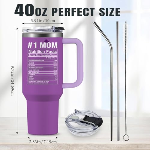 Christian Gifts for Women 40oz Tumbler - Insulated Travel Mug with Handle (Best Mom, 40 Ounces) - color: Best Mom
