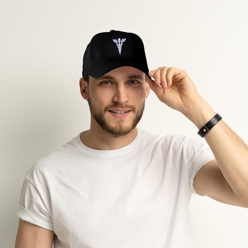 Embroidered Baseball Cap for Women Men Adjustable Baseball Hat Black Baseball Cap Trucker Hat - color: Medical
