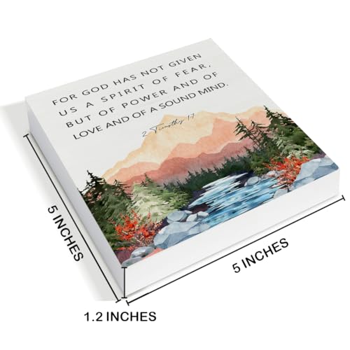 Inspirational Bible Verse Decor - Do Not Fear Wall Art 2 Timothy 1:7 Scripture Wood Sign Home Office Living Room Cubicle Desk Shelf Table Tabletop Decorations 5×5 Inches - color: Bible Verse Decor 01