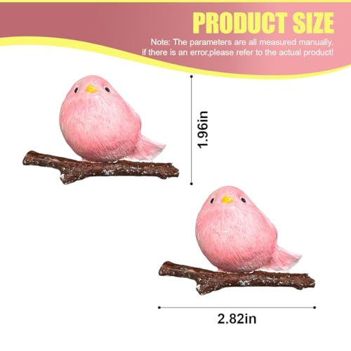 Craedli 2PCS Cute Plaster Bird Car Vent Clips Dashboard Charm (Pink) - color: Pink