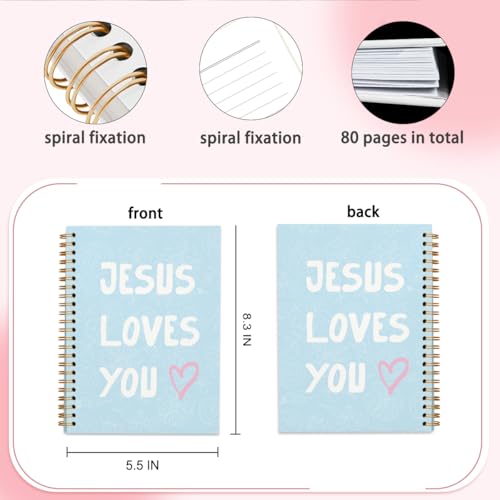 Bible Study Notebook, Bible Note Taking Supplies Notebook Journal, Cute notebook, Bible Study Notebook Supplies Gifts Notebook for Teen Girls Student Teacher 5.5x8.3 inch - color: Jesus loves you blue