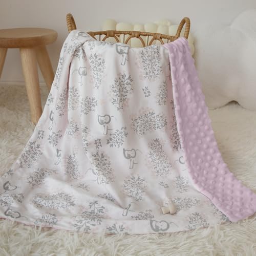 Fleece Baby Blankets for Girls & Boys, Infant Toddler Blanket - color: Pink Elephant