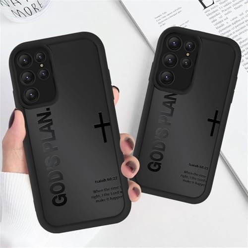Christian Case for Samsung Galaxy S25 Jesus, Aesthetic Bible Verse Cross Pattern God Chris Design Print Phone Cover, Soft TPU Shockproof Protective Shell for Samsung S25 6,2", Black - color: Black Bible Verse