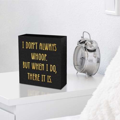 Funny Quotes Office Supplies Rustic Desk Decor Black Wooden Box Sign - color: Black 1145