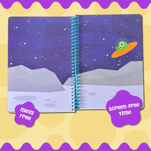 Stick4Ever Jelly Sticker Book® - for Kids - Waterproof, Easy to Clean Reusable Sticker Book for Toddlers- Reusable Road Trip Activities for Kids - Stocking Stuffers for Toddlers (Space) - style: Space