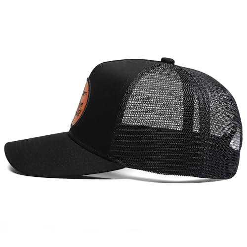 Trucker Hat Baseball Cap Christian Hats for Men Women Jesus Cross The Way The Truth Life Jesus Saves Hats - color: Black