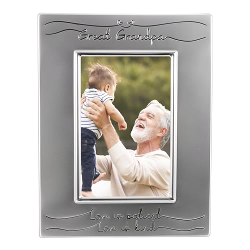 Haysom Interiors Beautiful Two Tone Silver Plated Great Grandpa 4" x 6" Picture Frame with Black Velvet | Unique and Thoughtful Gift Idea by Happy Homewares - size: Great Grandpa