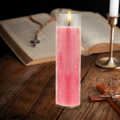 Mega Candles Unscented Devotional Vigil Prayer Wax Candle 1 Count 2" x 8" - color: Pink, size: 1 Piece