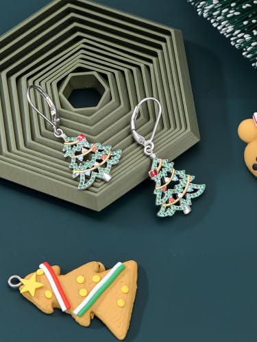 Dorunmo 925 Sterling Silver Dangle Drop Earrings for Women Holiday Earrings Hypoallergenic Halloween Christmas Jewelry Festival Gifts for Women - style: Christmas Tree-02