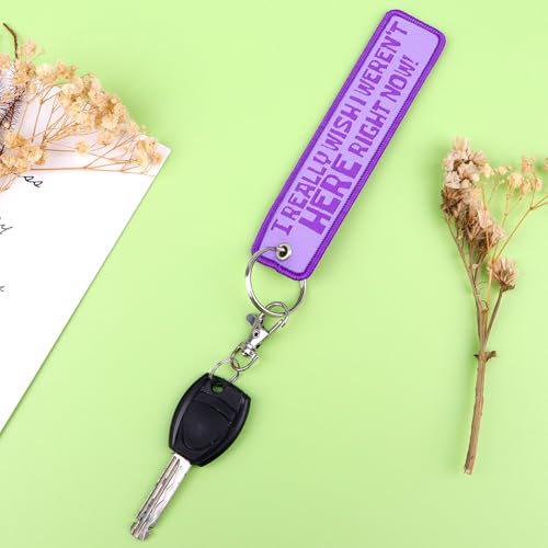 Woven Keychains (2-Packs) - Motorcycle Key Tag for Keys, Cars, Scooters, Aesthetic Key Chain for Women, Teacher, Men - color: Purple Quoto