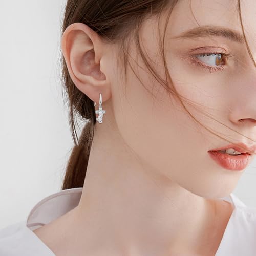 MONGAS Cross Praying Hands Faith Stethoscope Earrings Sterling Silver Cross Praying Hands Faith Stethoscope Dorp Dangle Earrings Religion Christian Catholic Jewelry Gifts for Women - style: Praying Hands
