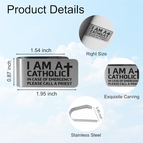 XQLZY I Am A Catholic in Case of Emergency Please Call A Priest Visor Clip - color: Sliver008