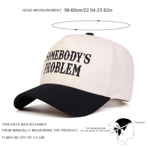 Trendy Embroidered Baseball Cap for Men & Women, Adjustable Snapback Hat for Casual Wear - color: Somebody's Problem| Black