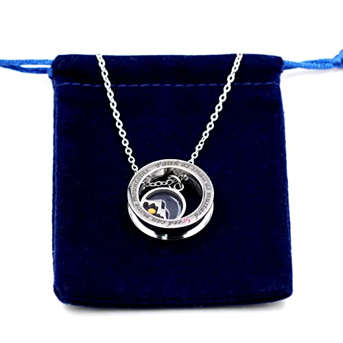 Uloveido Christian Circle Round Ring Necklace Engraved Faith As Small As A Mustard Seed Can Move Mountains Y958 - style: Pink CZ-round mountain