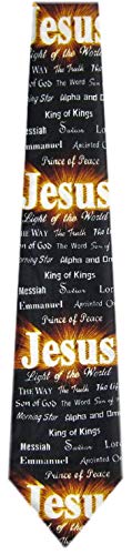 Mens Christian Themed Jesus Crosses Novelty NeckTie Ties - color: Black Brown