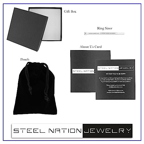 Steel Nation Men’s .25 CTW Black Diamond Cross Stainless Steel 24" Necklace