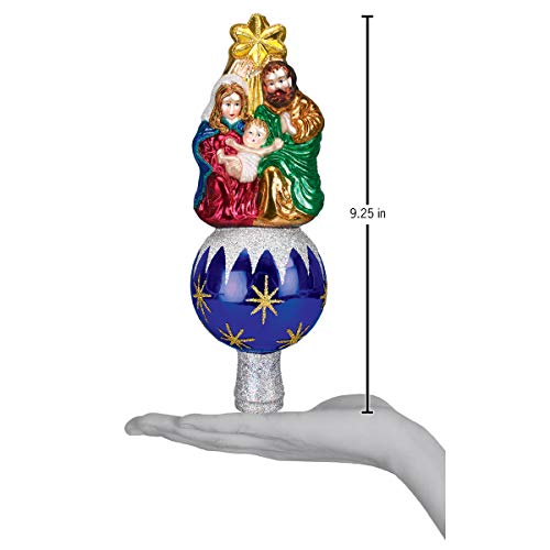 Old World Christmas Nativity Tree Top Glass Blown Ornament for Christmas Tree, Handcrafted Holiday Decoration, Religion Collection - style: Nativity Tree