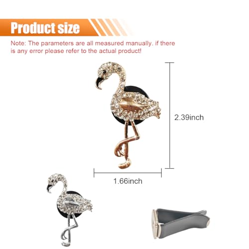 2PCS Bling Flamingo Car Dashboard Air Vent Trim Clips, Crystal Rhinestone Car Air Vent Clip, Cute Animal Car Interior Decoration Charm Accessories (Flamingo) - size: Flamingo