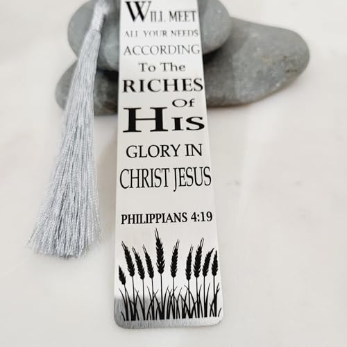 Christian Psalm Bookmarks, Bible Verse Gifts, Metal Bookmarks (Philippians 4:19 Bookmark Gifts) - color: Philippians 4:19 Bookmark Gifts
