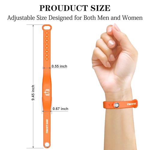 Bible Verse Bracelet,Silicone Daily Bible Verse Bracelet,NFC-Enabled Jesus Bracelets for IOS and Android,Christian Gifts for Women,Birthday Gifts for Women,Men,Teens.Gift For Mom and Father - color: Oranger
