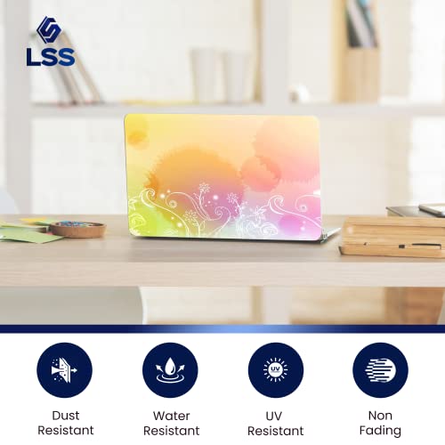 LSS 15 15.6 Inches Laptop Notebook Skin Sticker with 2 Wrist Pads - Reusable Cover Protector Vinyl Sticker Cover Decal Fits 13" - 16" HP Asus Acer Samsung - Pink Heart Pattern - color: Abstract Flower Art, size: 13" - 16"