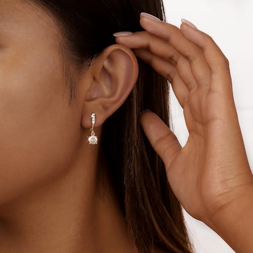 Gold/Silver Earrings Hoop Cross Dangle Earring Jewelry Gifts - style: Zircon-GD-E0778
