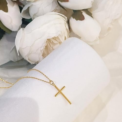 Luxval Cross Necklace for Women -Dainty 14K Gold Plated Cross Necklace Layered Gold Cross Necklace Cross Choker Necklace Gold Cross Necklaces for Women Trendy Gold Jewelry Gifts for Women - color: Gold-Cross