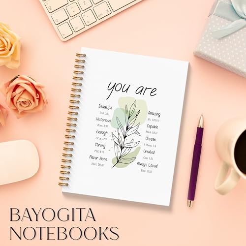 Motivational Christian Notebook - Bible Verse Journal, Christian Gifts Journals, Inspirational Christian Spiral Notebook, Inspirational Christian Gifts, Gifts for Employees, 5.5x8.3 Inches - color: U Are