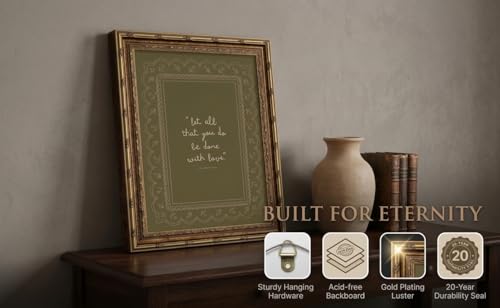 Framed Inspirational Bible Verse Wall Art Print “Let All That You Do Be Done with Love” Scripture Quote Picture with Vintage Christian Wall Decor for Living Room Bedroom Office 16x24 Inches - color: Bible Verse, Scripture Quote, 1 Corinthians 16:14, Inspi
